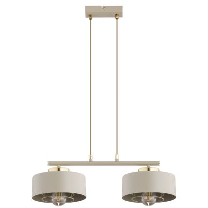 Брілагі - Люстра на тросі SPRING 2xE27/60W/230V бежева/золота