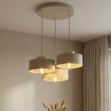Brilagi - Люстра на тросі SPRING 3xE27/60W/230V бежево-золота