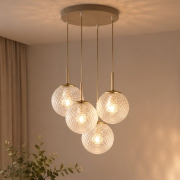 BRILAGI - Люстра на тросі STELLA 4xE27/60W/230V бежева/золотиста