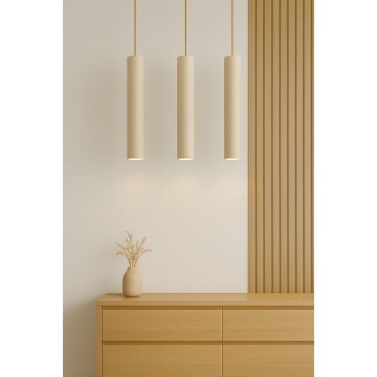 Brilagi - Люстра на тросі TUBE 3xGU10/15W/230V бежево-золота