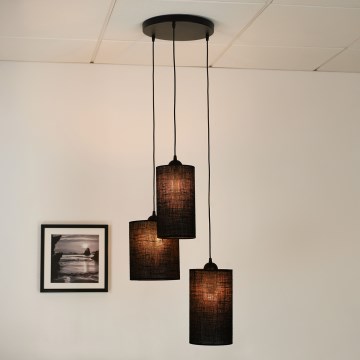 Brilagi - Люстра на тросі TUBES 3xE27/15W/230V чорна