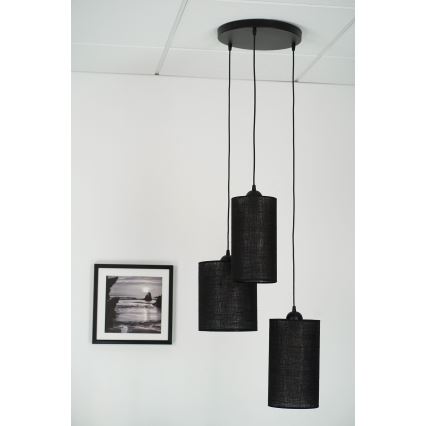 Brilagi - Люстра на тросі TUBES 3xE27/15W/230V чорна