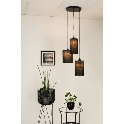 Brilagi - Люстра на тросі TUBES 3xE27/15W/230V чорна