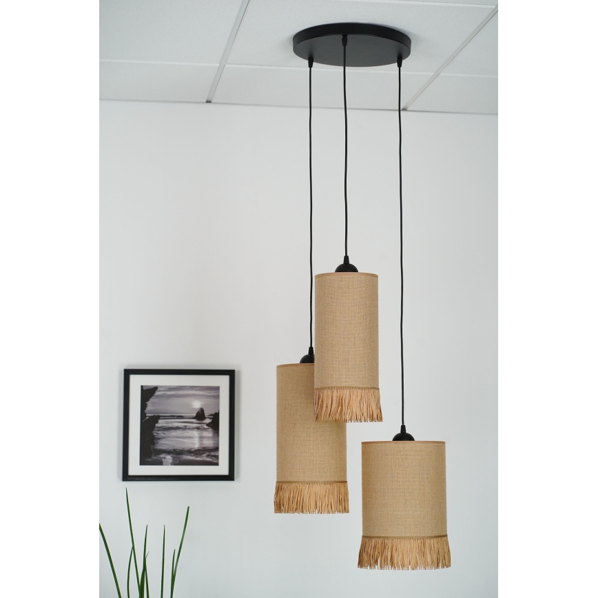 Brilagi - Люстра на тросі WINNETOU TUBES 3xE27/15W/230V коричневий/чорний