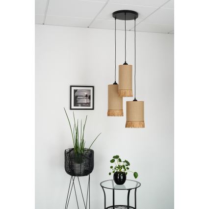 Brilagi - Люстра на тросі WINNETOU TUBES 3xE27/15W/230V коричневий/чорний