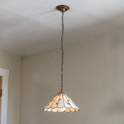 Brilagi - люстра Тиффани с витражным плафоном на цепи FOLIA 1xE27/60W/230V Ø 40 см