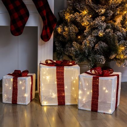 Brilagi - НАБОР 3x LED уличных рождественских украшений LED/2,6 Вт/3xAA IP44 подарки