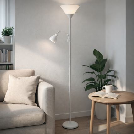 Brilagi - Напольная лампа ARIANA 1xE27/100W/230V + 1xE14/25W белая