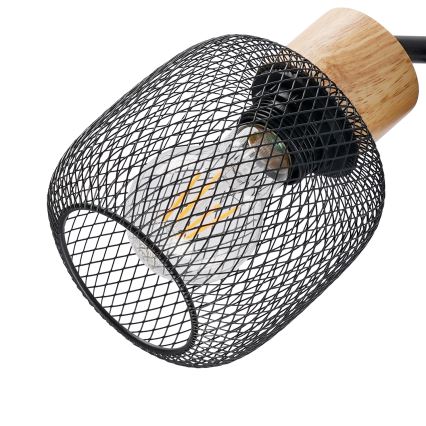 Brilagi - Напольная лампа BASKLITE 3xE27/15W/230V дерево/чёрный