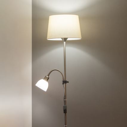 Brilagi - напольная лампа CERIA 1xE27/100W/230V + 1xE14/25W матовый хром/бежевая