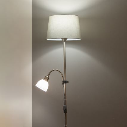 Brilagi - Напольная лампа CERIA 1xE27/100W/230V + 1xE14/25W матовый хром/серый