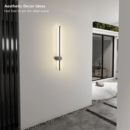 Brilagi - LED наружный настенный светильник AURA LED/12W/230V 4000K IP54 65 см антрацит