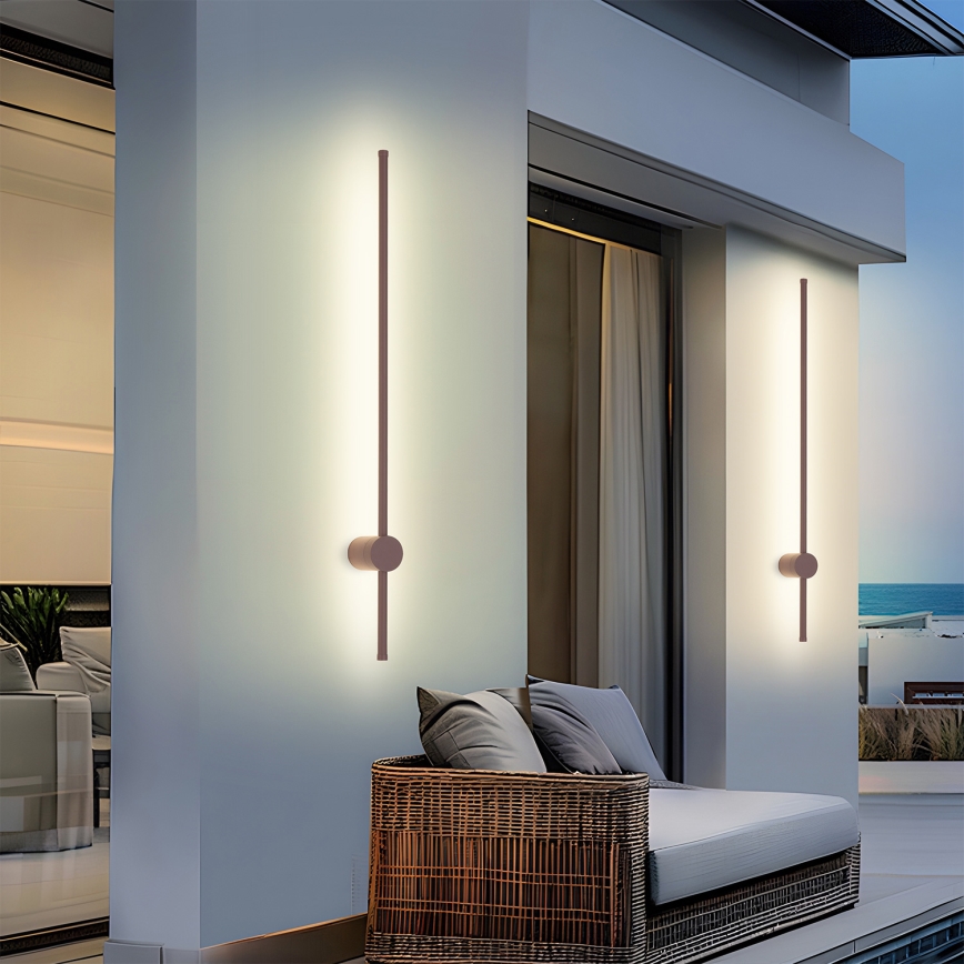 Brilagi - уличный настенный светильник AURA LED/20 Вт/230 В 3000 К IP54 97 см коричневый CRI 90