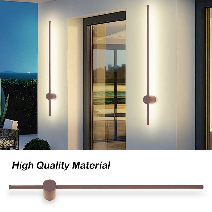 Brilagi - уличный настенный светильник AURA LED/20 Вт/230 В 3000 К IP54 97 см коричневый CRI 90