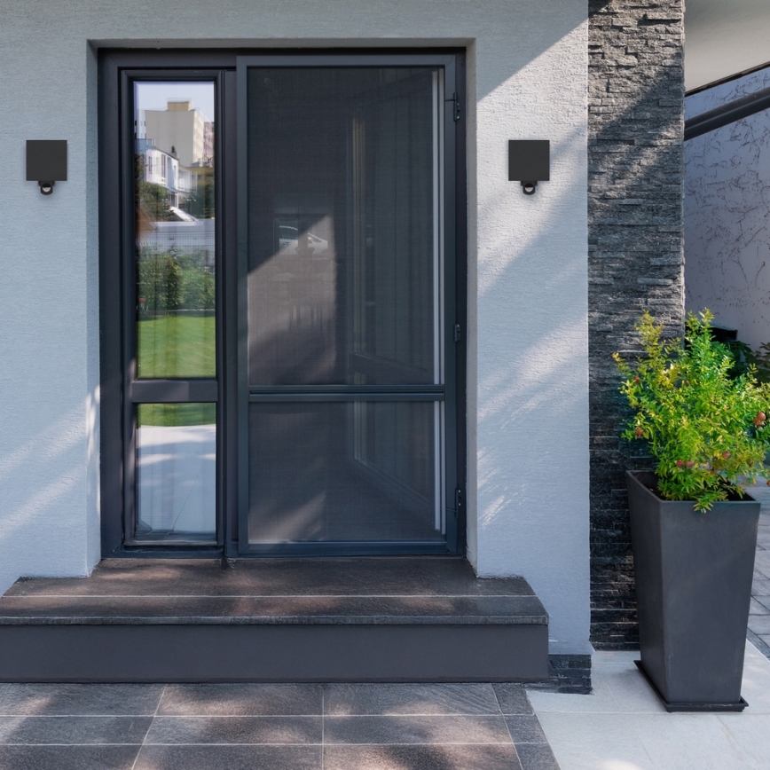 Brilagi - LED наружный настенный светильник с датчиком CUBE LED/6W/230V черный IP65