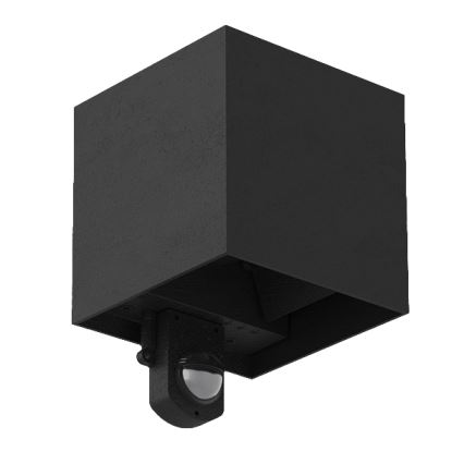 Brilagi - LED наружный настенный светильник с датчиком CUBE LED/6W/230V черный IP65