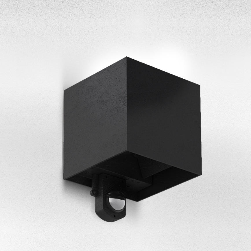 Brilagi - LED наружный настенный светильник с датчиком CUBE LED/6W/230V черный IP65