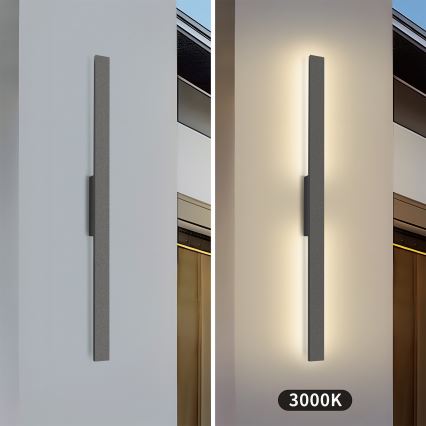 Brilagi - светодиодный уличный настенный светильник LUNA LED/24 Вт/230 В 3000K IP65 100 см антрацит