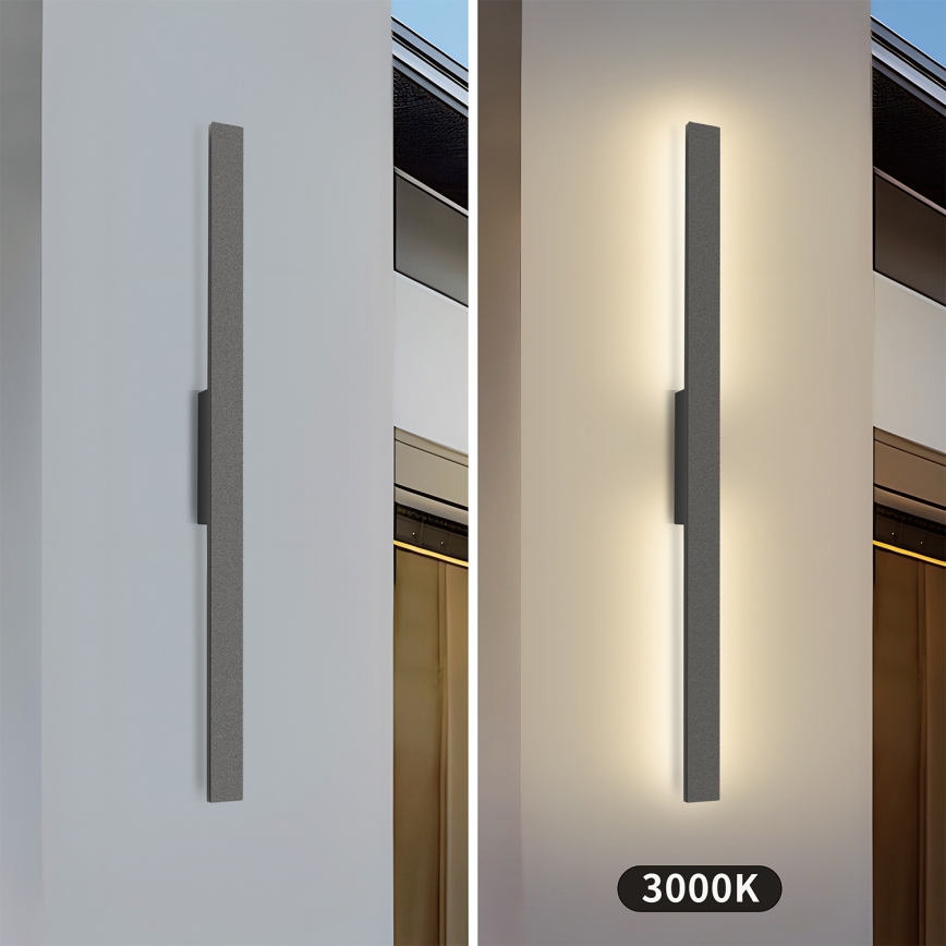 Brilagi - светодиодный уличный настенный светильник LUNA LED/24 Вт/230 В 3000K IP65 100 см антрацит