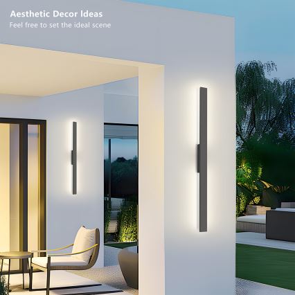 Brilagi - светодиодный уличный настенный светильник LUNA LED/24 Вт/230 В 3000K IP65 100 см антрацит