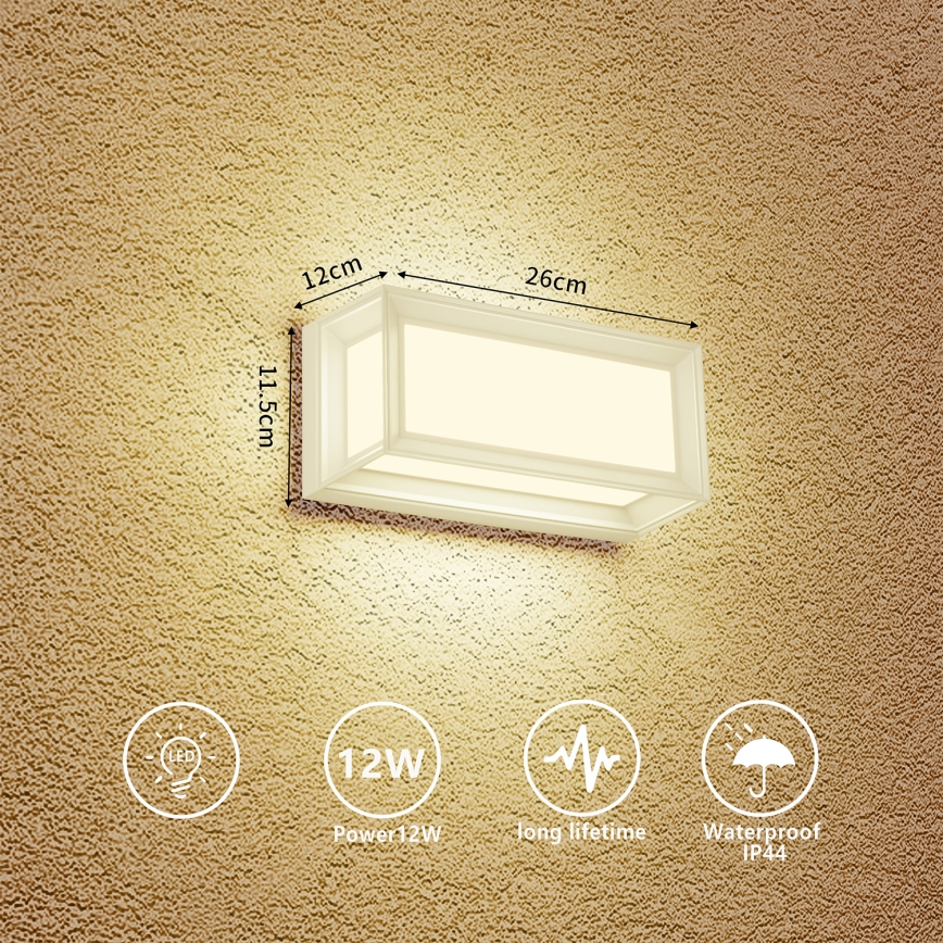 Brilagi - светодиодный уличный настенный светильник PARKER LED/12W/230V 3000/4500/6000K белый IP44