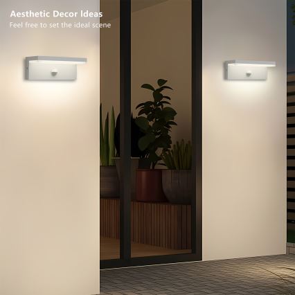 Brilagi - LED наружный настенный светильник с датчиком движения TESSI LED/10W/230V белый IP54