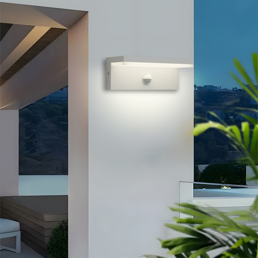 Brilagi - LED наружный настенный светильник с датчиком движения TESSI LED/10W/230V белый IP54