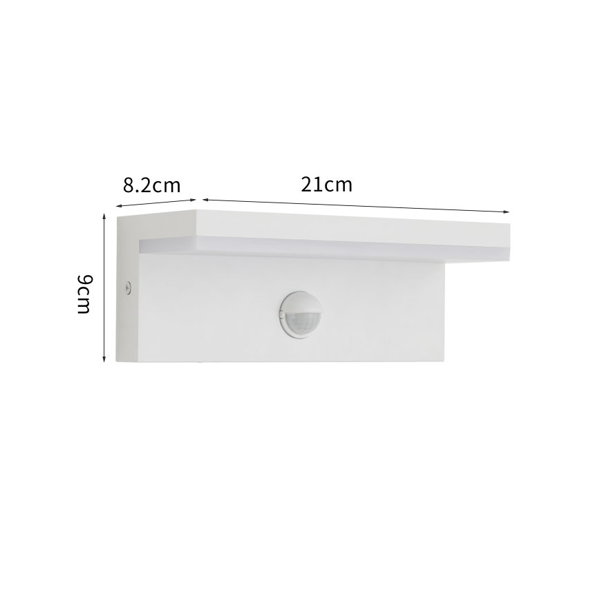 Brilagi - LED наружный настенный светильник с датчиком движения TESSI LED/10W/230V белый IP54