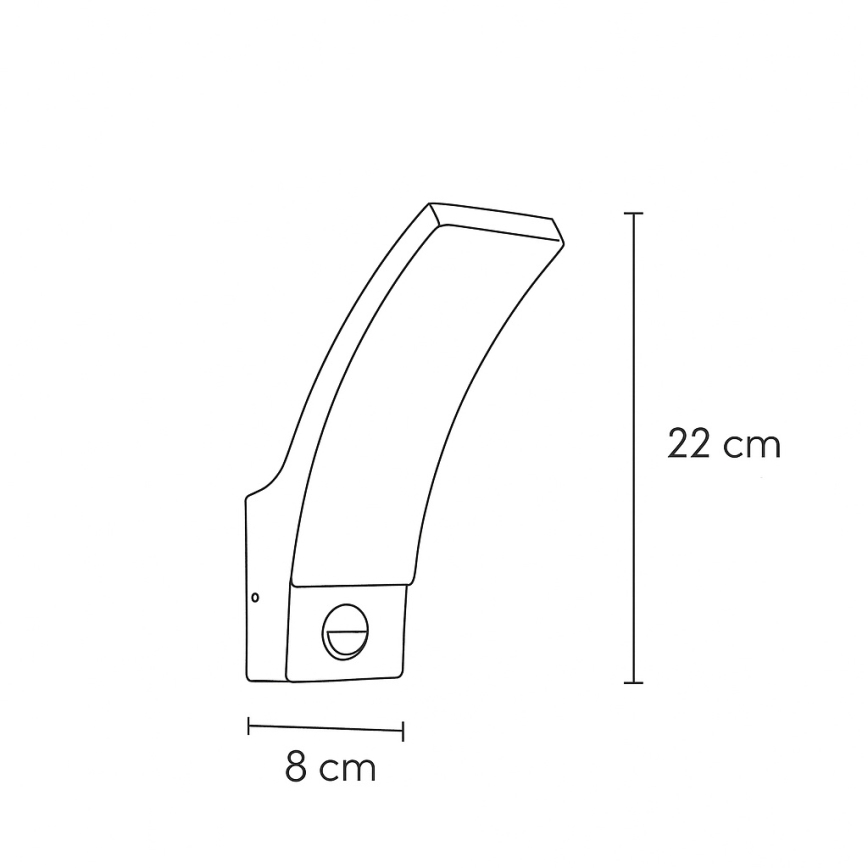 Brilagi - Светильник уличный настенный с датчиком ARCELO LED/9W/230V IP44