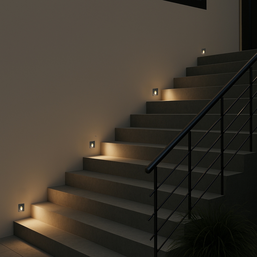 Brilagi - наружный встраиваемый LED-светильник STAIRDOT LED/2W/230V, чёрный, IP65, квадратный
