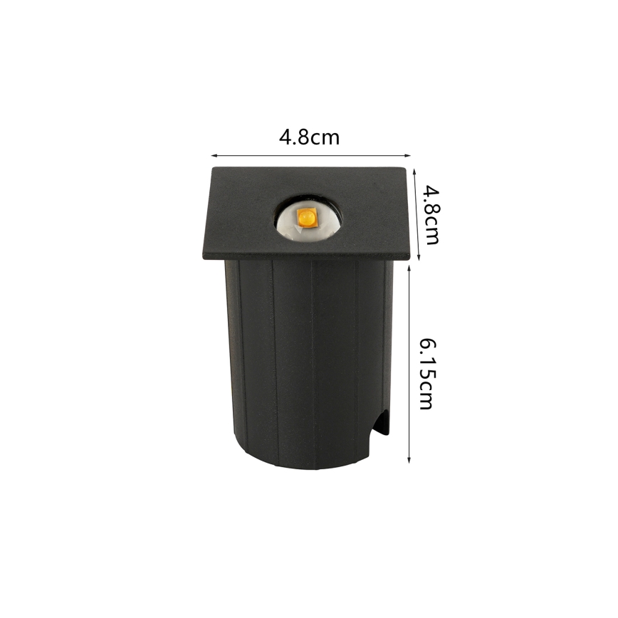 Brilagi - наружный встраиваемый LED-светильник STAIRDOT LED/2W/230V, чёрный, IP65, квадратный