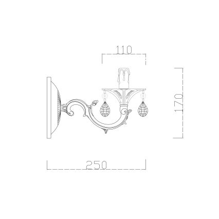Brilagi - Настенная лампа CLASSIC 1xE14/60W/230V кремовый/патина