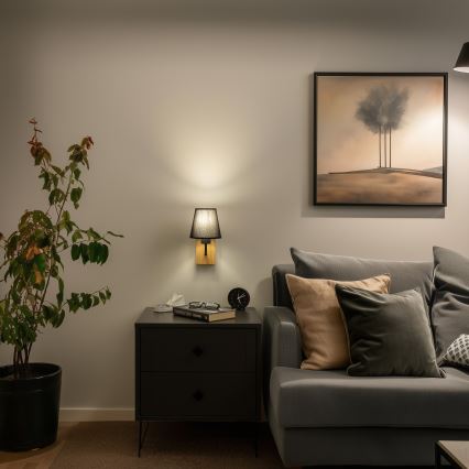 Brilagi - Настенная лампа NUBILA WOOD 1xE27/25W/230V дуб/черный