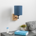Brilagi - Настенная лампа NUBILA WOOD 1xE27/25W/230V дуб/темно-синий
