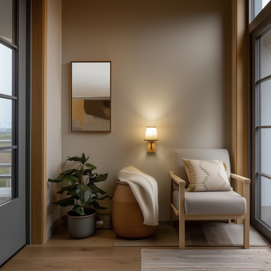 Brilagi - Настенная лампа NUBILA WOOD 1xE27/25W/230V дуб/коричневый