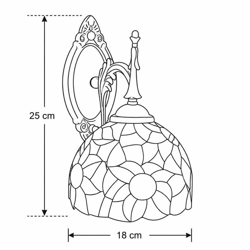 Brilagi - настенная витражная лампа в стиле Тиффани SUNFLOWER 1xE14/40W/230V