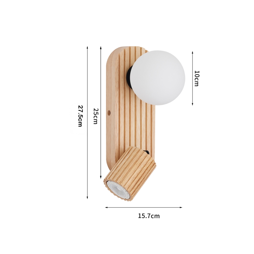 Brilagi - Настенный точечный светильник MODERN WOOD 1xG9/5W/230V + 1xGU10/8W из древесины гевеи