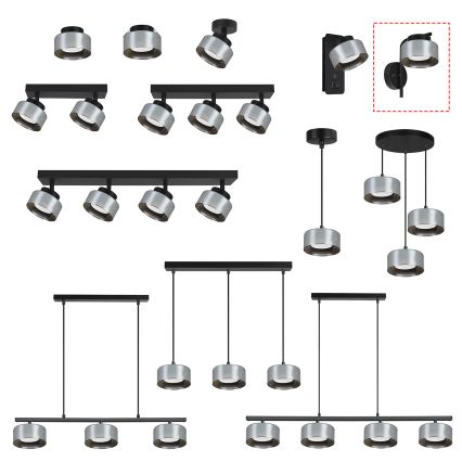 Brilagi - Настенный светильник AURA LUX 1xGX53/30W/230V черный/дымчатый