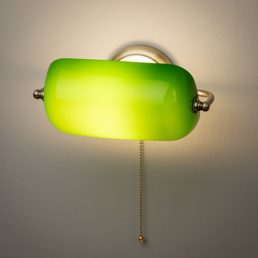 Brilagi - Настенный светильник BANK OFFICE 1xE27/60W/230V латунь/зелёный