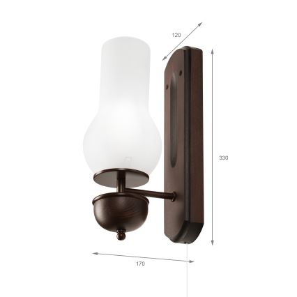 Brilagi - Настенный светильник COTTAGE 1xE14/40W/230V бук/белый