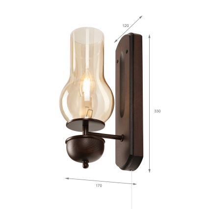 Brilagi - Настенный светильник COTTAGE 1xE14/40W/230V бук/коричневый