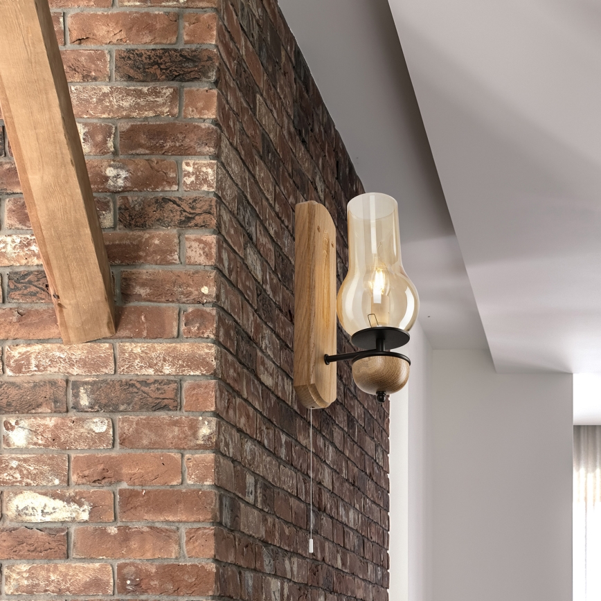 Brilagi - Настенный светильник COTTAGE 1xE14/40W/230V дуб/коричневый