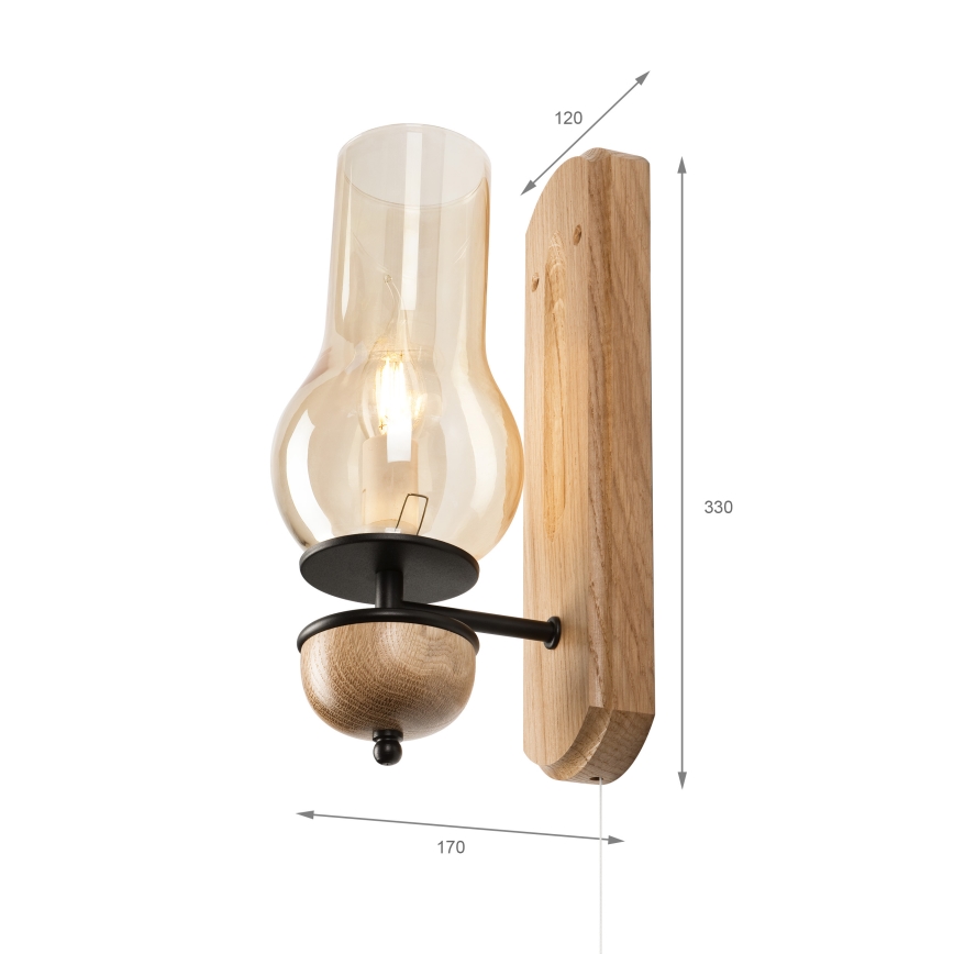 Brilagi - Настенный светильник COTTAGE 1xE14/40W/230V дуб/коричневый