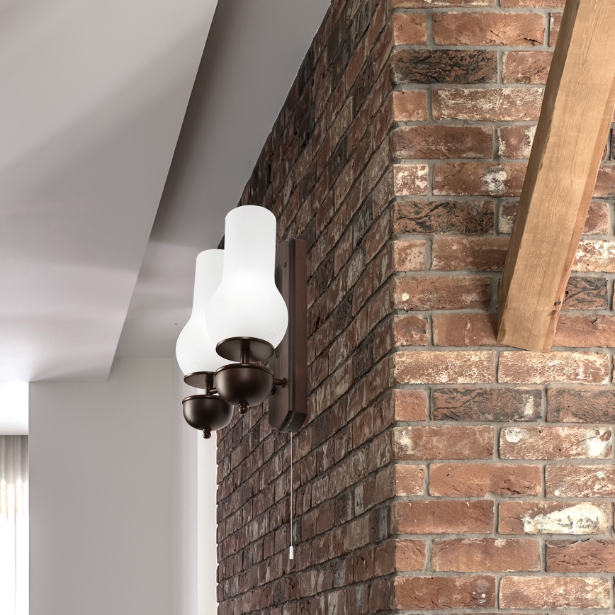 Brilagi - Настенный светильник COTTAGE 2xE14/40W/230V бук/белый