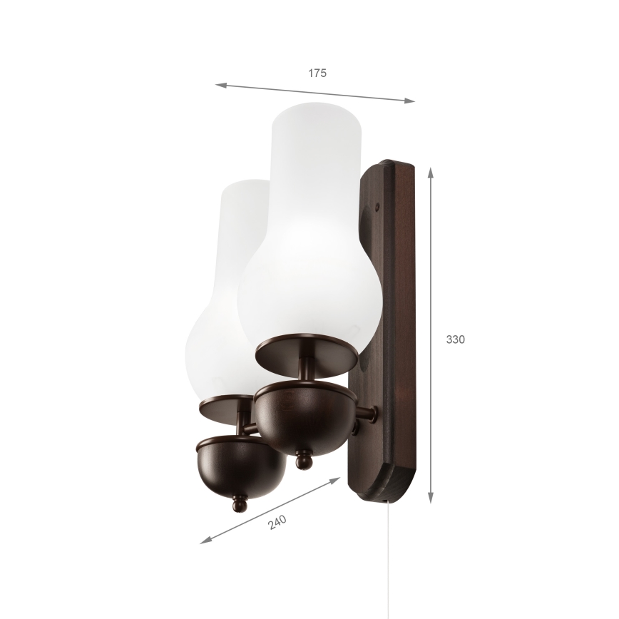 Brilagi - Настенный светильник COTTAGE 2xE14/40W/230V бук/белый
