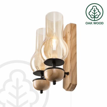Brilagi - Настенный светильник COTTAGE 2xE14/40W/230V дуб/коричневый