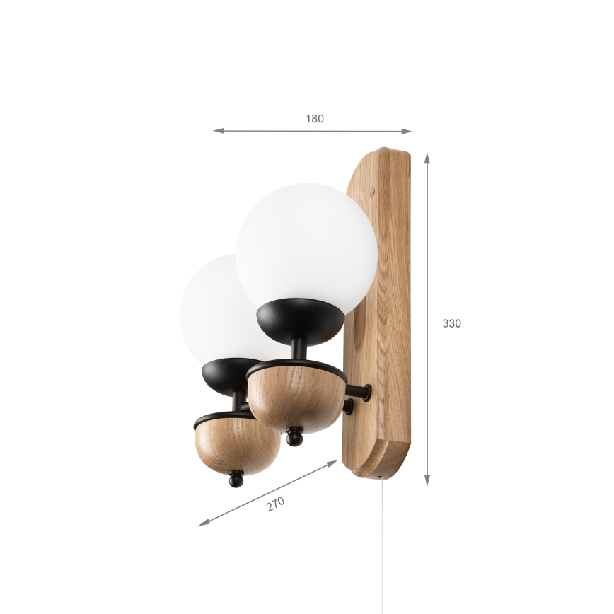 Brilagi - Настенный светильник COTTAGE 2xG9/40W/230V дуб/белый