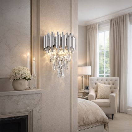 Brilagi - Настенный светильник ECLIPSE 2xE14/10W/230V серебристый