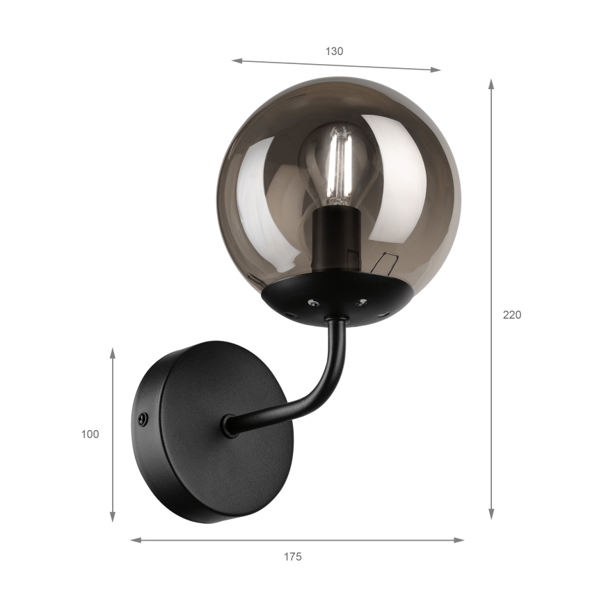 Brilagi - Настенный светильник MALIVA 1xE14/15W/230V черный/дымчатый