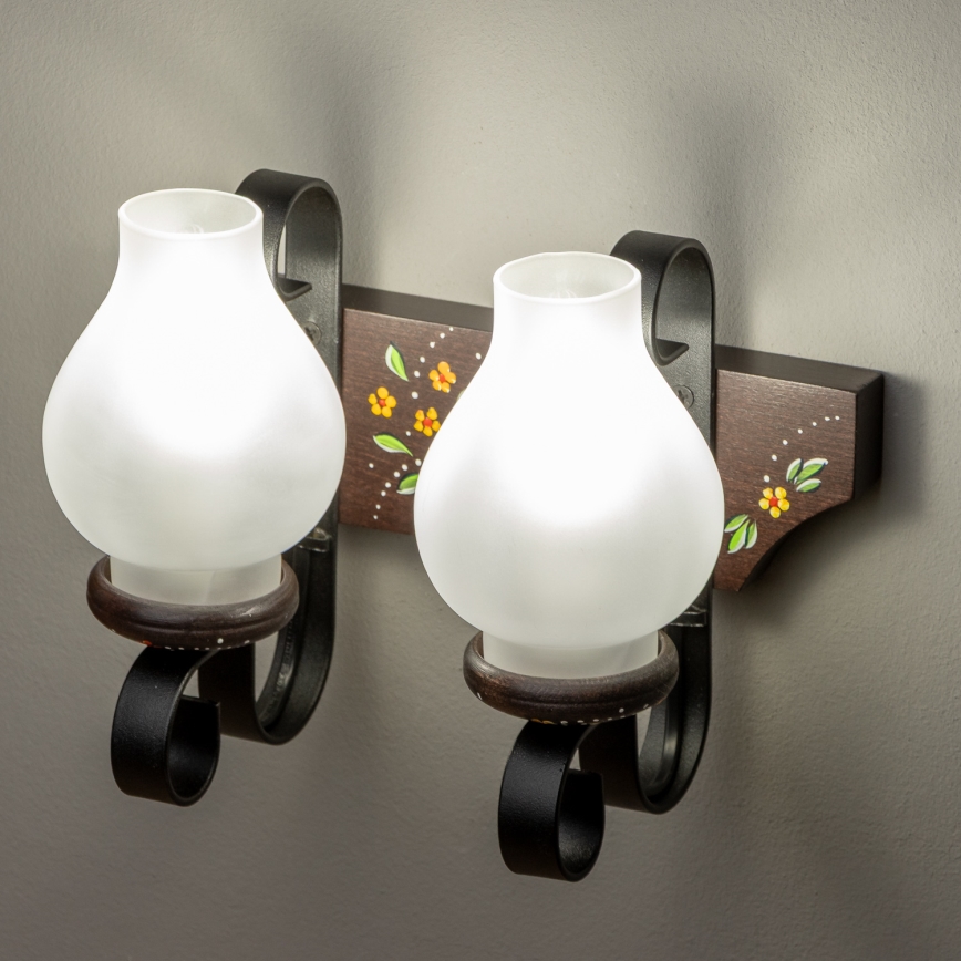 Brilagi - Настенный светильник QUEEN 2xE14/40W/230V бук/венге